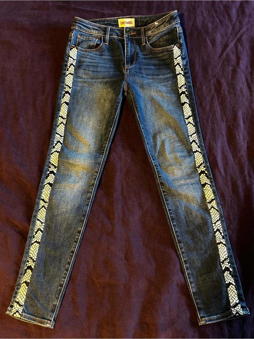 DRIFTWOOD Jackie High Rise Snakeskin Jean